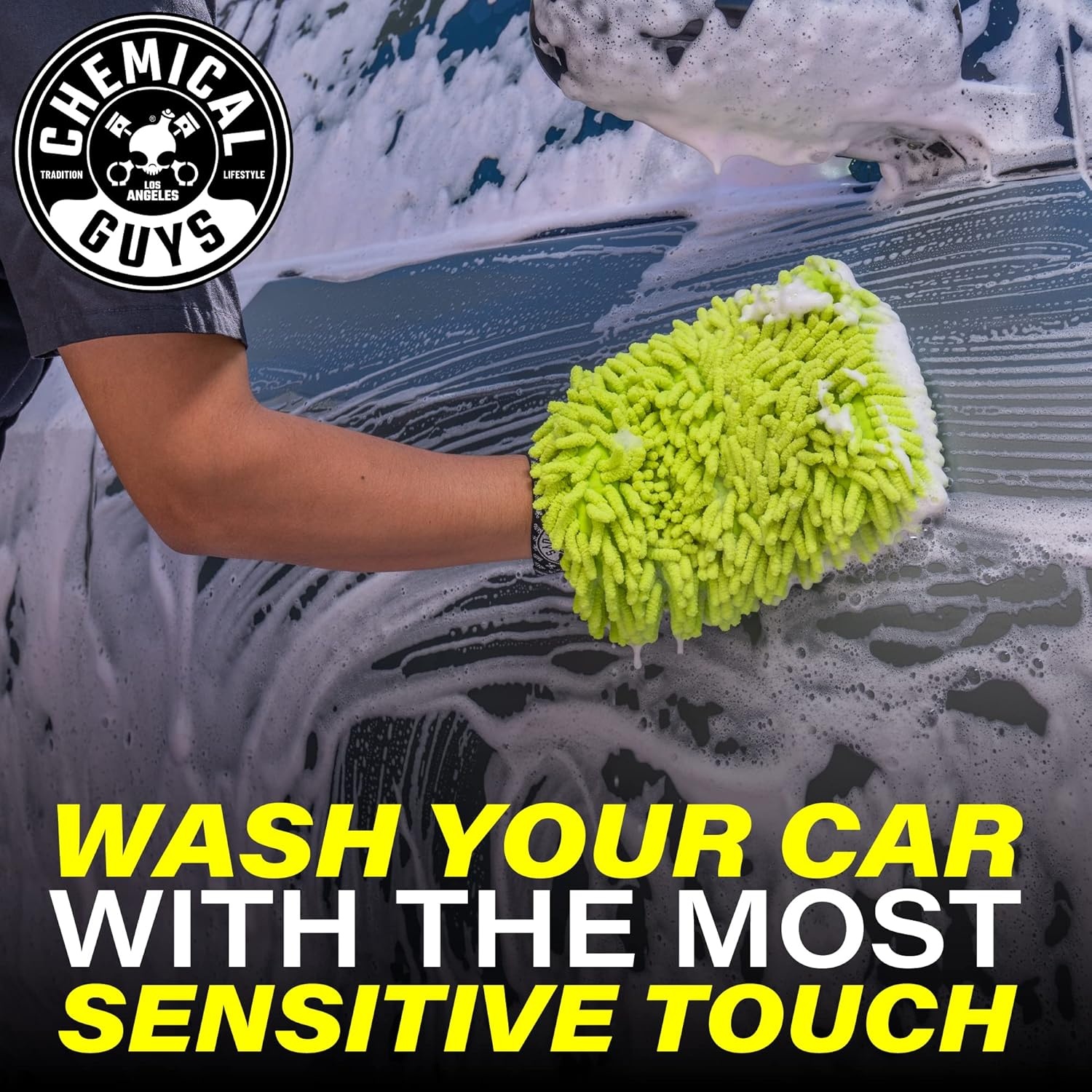 image:imageChemical Guys Chenille Microfiber Wash Mitt for Cars ScratchFree 2 PackGreen