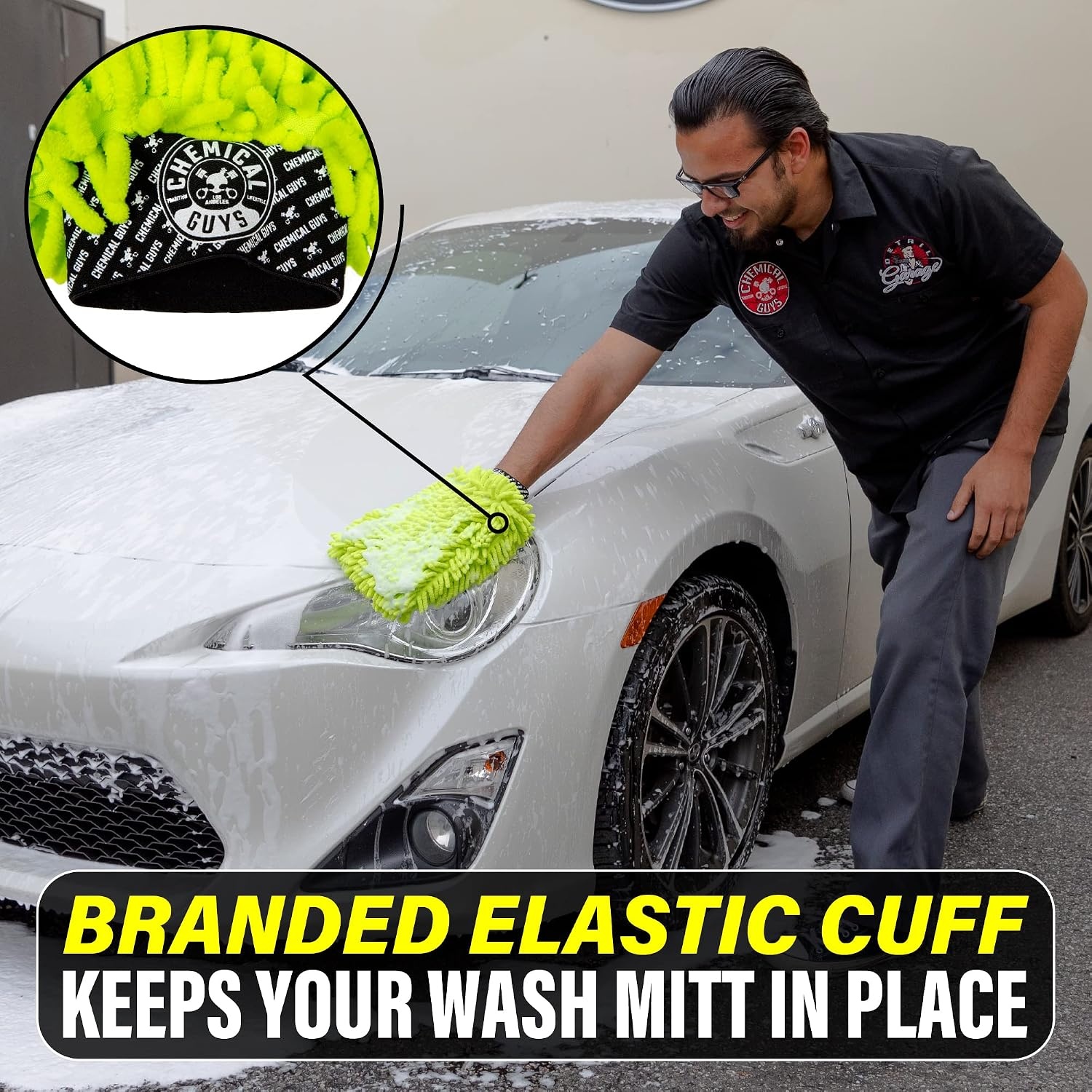 image:imageChemical Guys Chenille Microfiber Wash Mitt for Cars ScratchFree 2 PackGreen