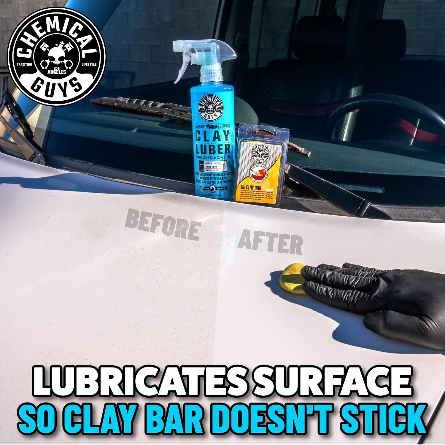 image:imageChemical Guys Heavy Duty Clay Bar amp Luber Kit Paint Prep 2Piece Set16 Fl Oz Pack of 1
