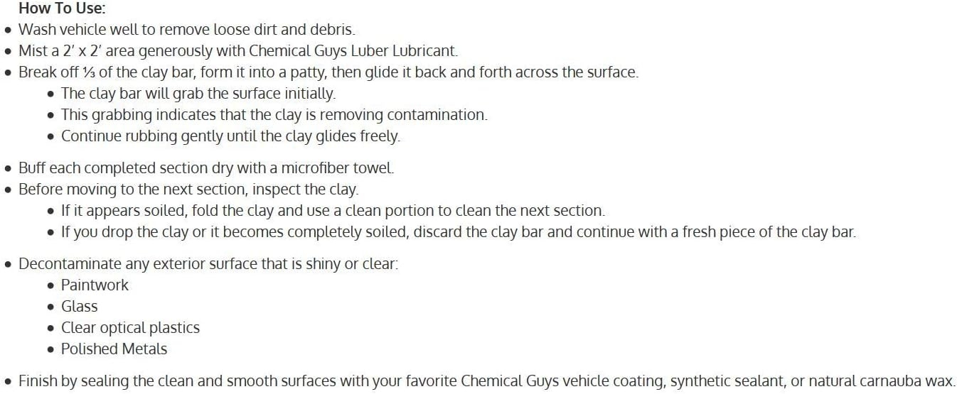 image:imageChemical Guys Heavy Duty Clay Bar amp Luber Kit Paint Prep 2Piece SetOG Light Medium Clay Bar Kit
