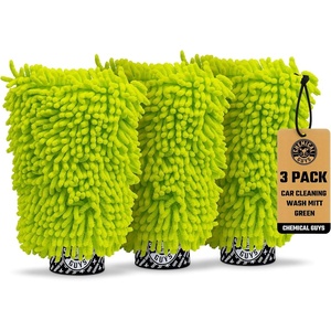 Chemical Guys, Chenille Microfiber Wash Mitt for Cars, Scratch-Free, 2 Pack(Green)